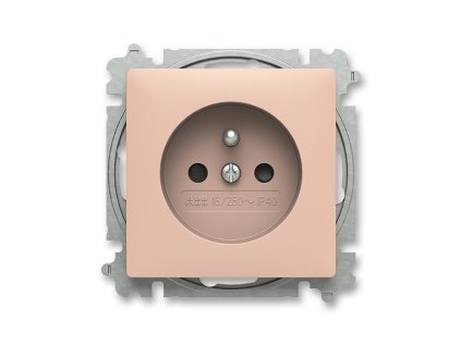 Zásuvka jednonásobná, s clonkami; Zoni®, pudrová 6619T-A06657 242