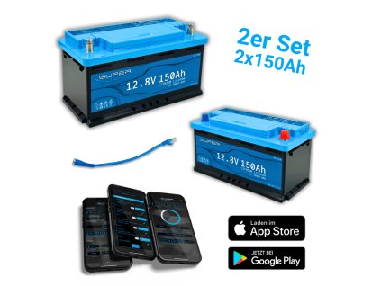 SuperVolt 300Ah 12,8V Polar Set Supervolt POLAR LiFePO4 300ah 12,8V lithiová baterie s ohřívačem (2x SX150-P)