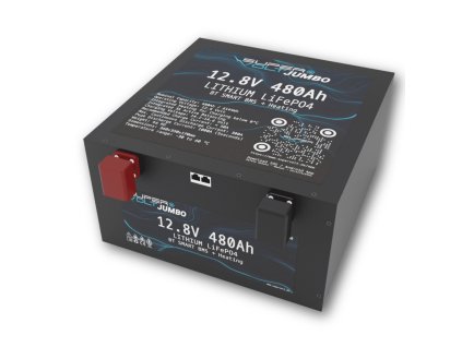 SuperVolt 480Ah 12,8V Jumbo Supervolt Jumbo 12,8V 480Ah LiFePO4 podsedlová baterie s vyhříváním a integrovaným Bluetooth