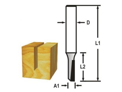 Drážkovací fréza 1 břit stopka 8 mm,4x13x51 mm
