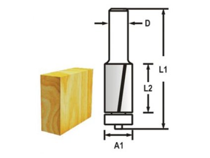 Drážkovací fréza 2 břit stopka 6 mm,12,7x13x56 mm