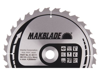 kotouč pilový dřevo MAKBLADE 315x2.8x30mm 28Z STOP