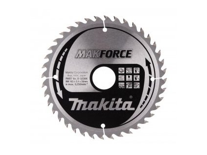 kotouč pilový dřevo MAKFORCE 165x2.4x30mm 40Z = old B-08436