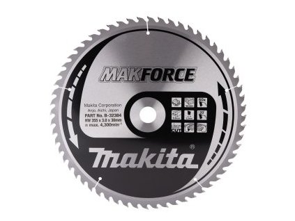 kotouč pilový dřevo MAKFORCE 355x3x30mm 60Z = old B-08545