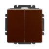 Přepínač střídavý dvojitý s krytem, 6+6 (6+1) hnědá 3557G-A52340 H1 Tlačítko