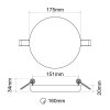 KZ24 LED panel 24W kulatý 175mm (Varianta Teplá bílá)