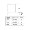 LED svítidlo RENDO 24W CCT hranaté bílé stropní