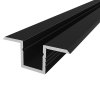 LED profil P6-4 černý mini vestavný (Varianta Profil bez krytu 1m)