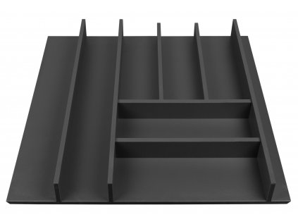 Příborník Elletipi Wood Line pro zásuvky 60 cm, dřevěný, černý buk