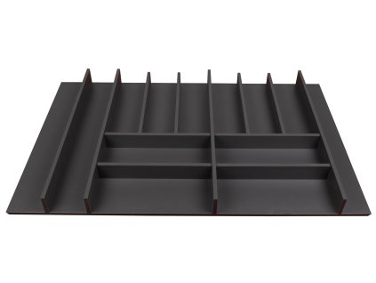Příborník Elletipi Wood Line pro zásuvky 90 cm, dřevěný, černý buk
