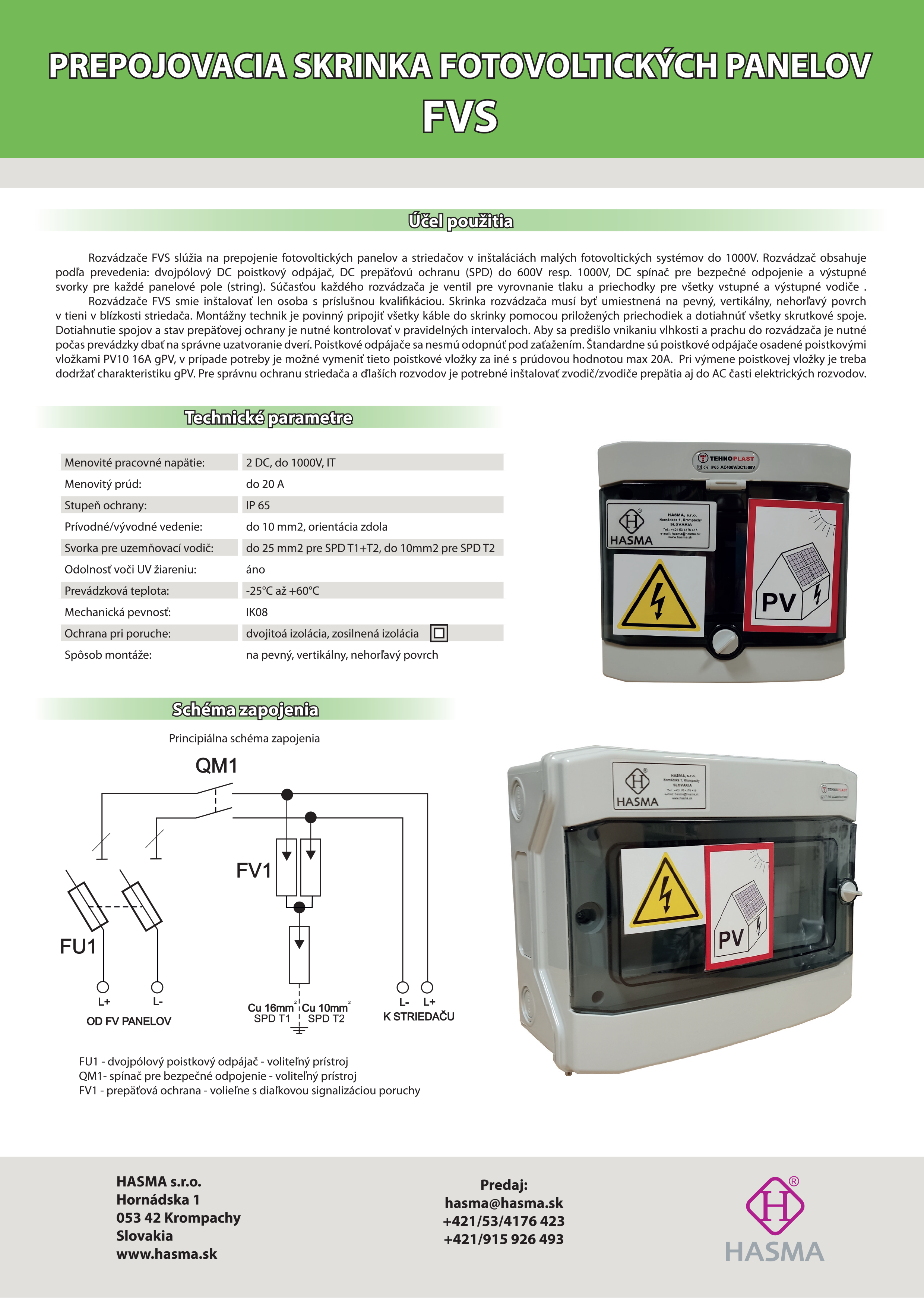 HASMA - Prepojovacia skrinka fotovoltických panelov