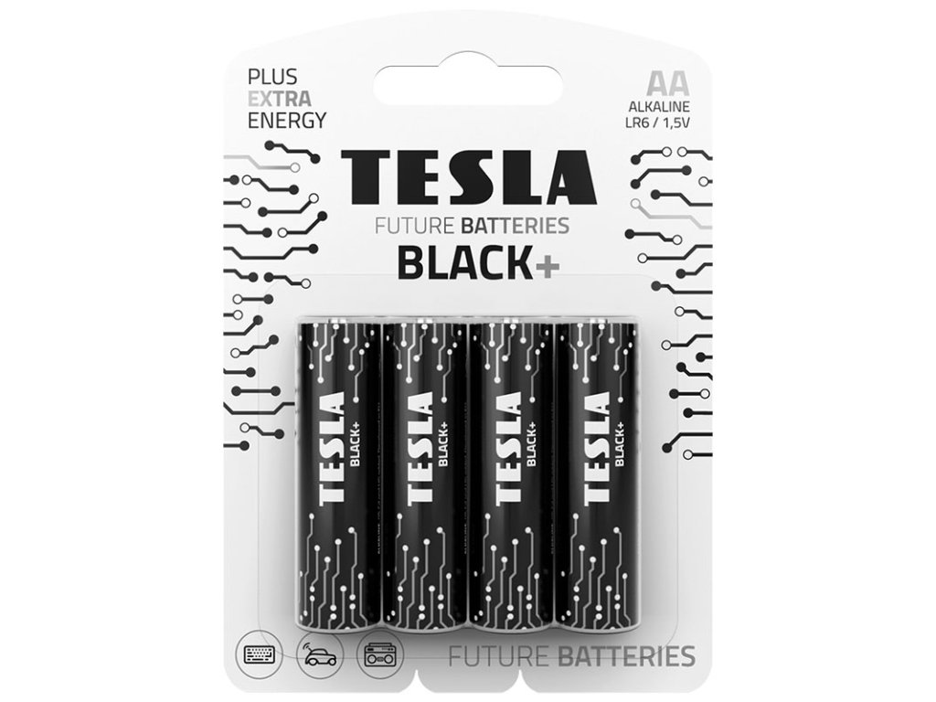 TESLA BATTERIES AA BLACK+ Baterky (BLISTER 4 ks)