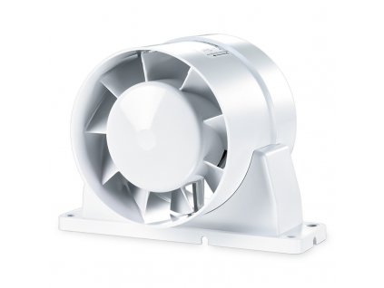 1901022 100VKOk Ventilátor axiálny potrubný O 100mm, plastový, do potrubia s plastovým podstavcom