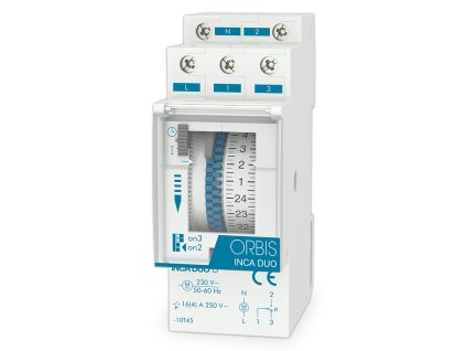 Hodiny spínacie mechanické INCA DUO QRD denné 2mod. s rezervou, prepínací kontakt