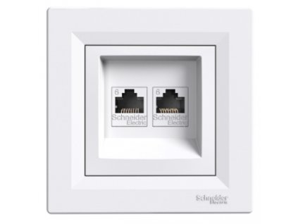 Asfora EPH4800121 Zas.dat.2xRJ45 kat.6 UTP biela