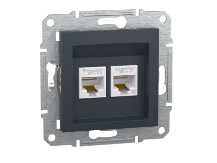 SCHNEIDER EPH4400171 ZÁSUVKA DÁT. 2xRJ45 5E UTP ASFORA ANTRACIT