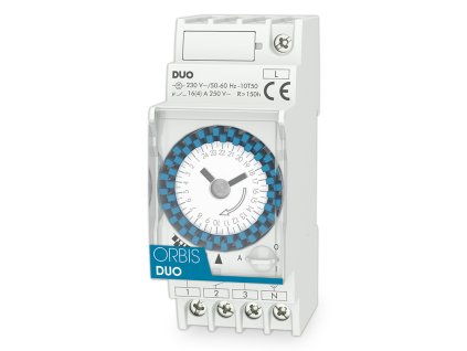 Hodiny spínacie mechanické DUO QRS týždenné 2mod. s rezervou, prepínací kontakt