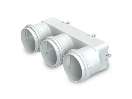 Vzduchovody - prechod FV 0601 63/204x60 3 x o63mm - 204x60mm, T: -20÷60°C, materiál: PP + SEBS