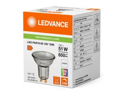 LEDVANCE PARATHOM LED PAR16 DIM 51 120d 7W 4000K GU10 241956
