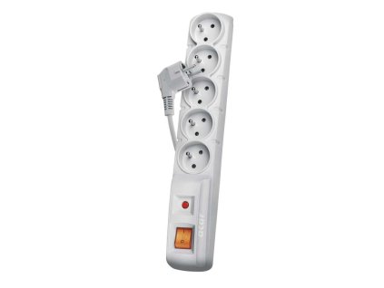 EMOS P53876 Prepäťová ochrana – 5 zásuviek, 5m, sivá