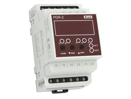 ELKO PDR-2/B/UNI Multifunkčné programovatelné digitálne relé, 10 funk., výstup 2x16A prepínací, 2 v 1