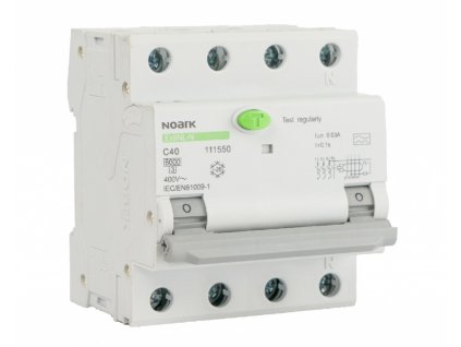 NOARK 111514 Ex9NL-N 3P+N C16 30mA EU Prúd. chránič s nadpr. ochr., Icn=6kA, 3+Npól, char. C, In=16A, IΔn=30mA, typ AC