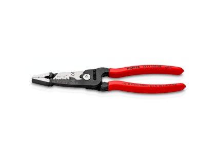 KNIPEX Odizolovač metrický model, plastovo potiahnutý, čierny, leštené ploché čeľuste, 200 mm