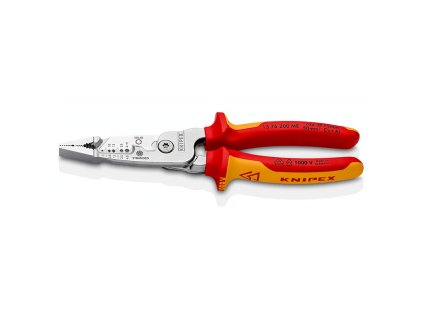 KNIPEX Odizolovač drôtov metrický model izolovaný viaczložkovými rukávmi, certifikácia VDE, pochrómované ploché čeľuste 200 mm