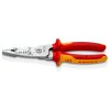 KNIPEX Odizolovač drôtov metrický model izolovaný viaczložkovými rukávmi, certifikácia VDE, pochrómované ploché čeľuste 200 mm