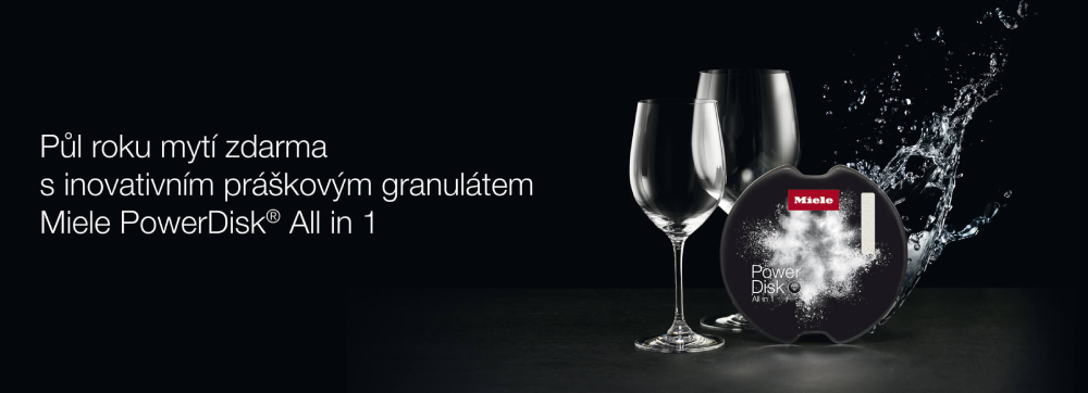 K myčkám Miele s AutoDos mycí prostředky PowerDisk na půl roku mytí zdarma
