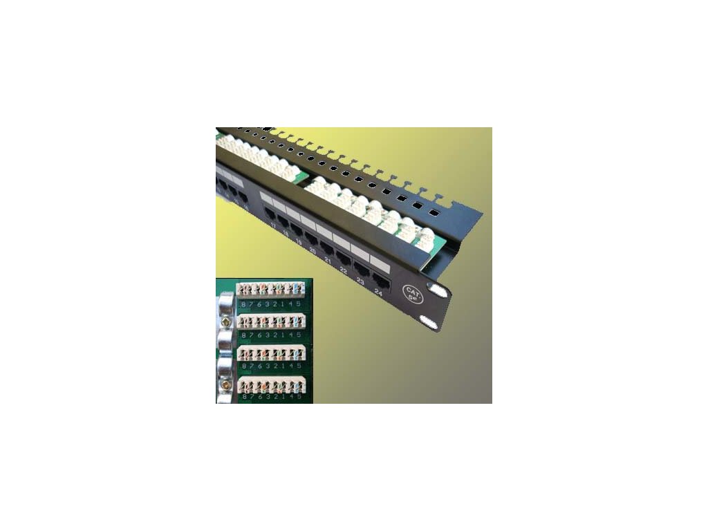Opticord UTP Patch panel 24 port Cat.5E Black L type