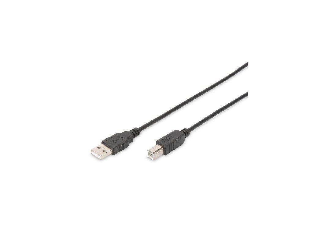 Digitus USB 2.0 connection cable, type A - B M/M, 3.0m, USB 2.0 compatible, bl