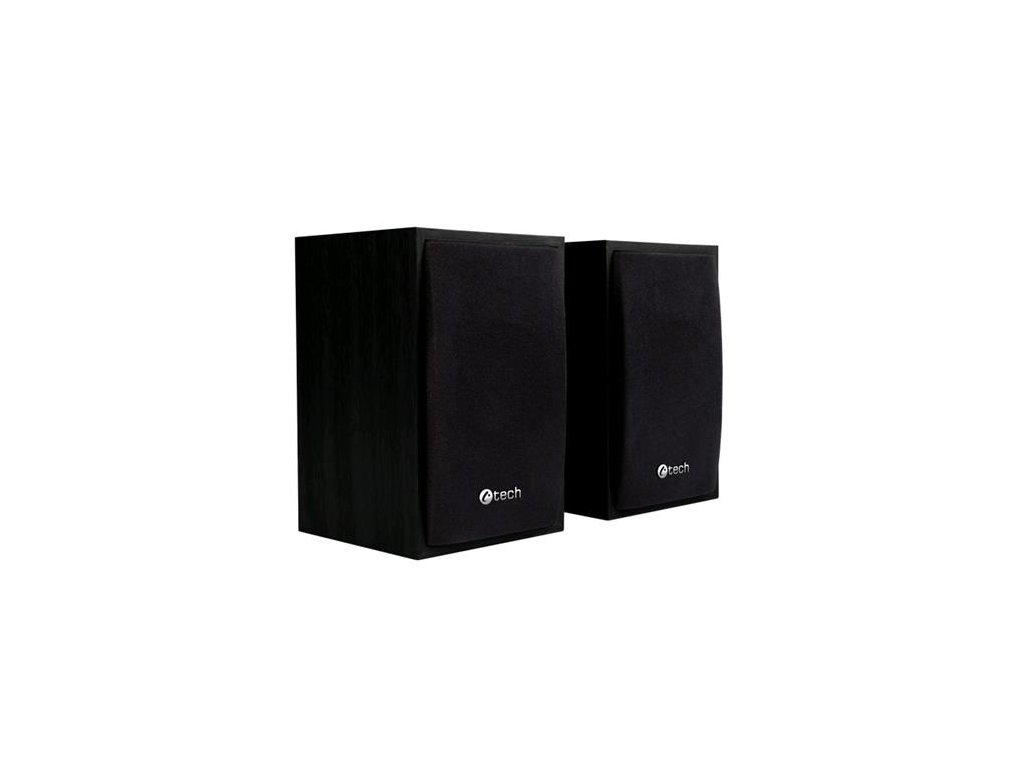 C-TECH reproduktory SPK-09, 2.0, dřevěné, černé, USB napájení, 4W, 3,5mm jack