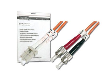 Digitus Fiber Optic Patch Cable, LC to ST,Multimode 62.5/125 µ, Duplex 1 m