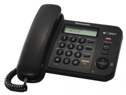 Panasonic KX-TS580FXB - jednolinkový telefon, černý