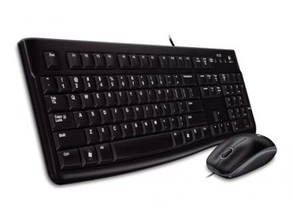 Logitech klávesnice s myší Desktop MK120, CZ/SK, USB, černá
