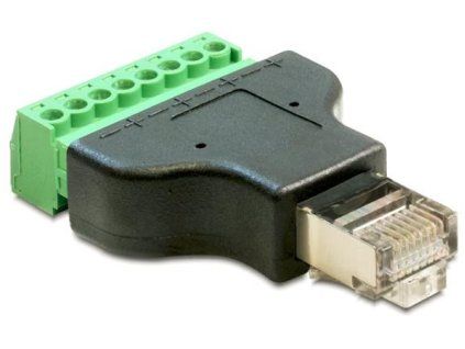 Delock Adaptér RJ45 samec > svorkovnice 8 pinů 2-části