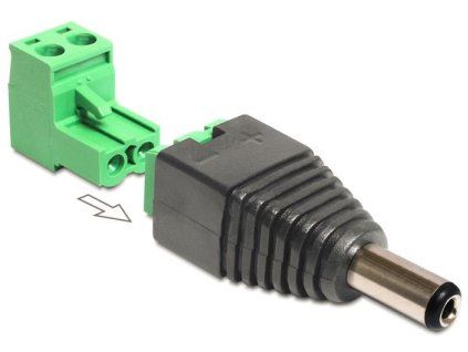 Delock Adaptér DC 2,1 x 5,5 mm samec > svorkovnice 2 piny 2-části