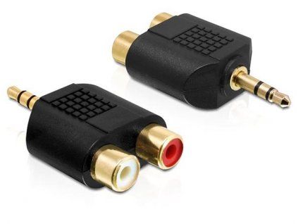 Delock audio adaptér stereo jack 3.5 mm 3 pin samec > 2 x RCA (CINCH) samice