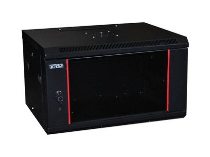 OCRACK 19" OCC-12U-45SBK rozvaděč nástěnný 12U/450mm celoskleněné dveře - černý