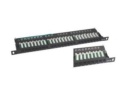 UTP 0,5U Patch panel S-line 24 port Cat.5E Black