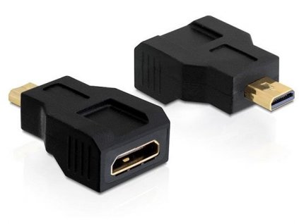 Delock adaptér HDMI mini C samice >  HDMI micro D samec