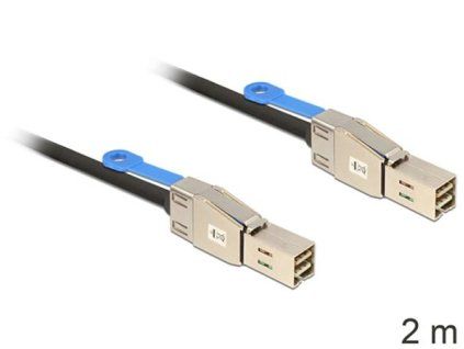 Delock Kabel Mini SAS HD x 4 SFF 8644 samec > Mini SAS HD x 4 SFF 8644 samec 2 m