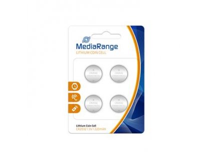 MediaRange Premium baterie Coin Cells, CR2032 3V Lithium 4ks