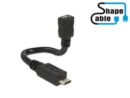 Delock Cable USB 2.0 Micro-B male > USB 2.0 Micro-B female OTG ShapeCable 0.15 m