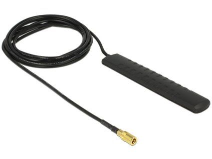 Delock DAB+ DVB-T2 Antenna SMB Plug 20 dBi active omnidirectional black adhesive mounting