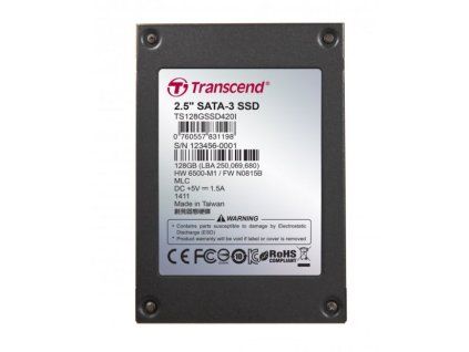 TRANSCEND SSD420I 64GB Industrial SSD disk2.5" SATA3, MLC, Ind., Iron case, černý