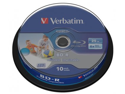 VERBATIM BD-R SL DataLife 25GB, 6x, printable, spindle 10 ks