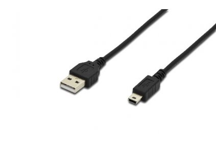 Digitus Připojovací kabel USB 2.0, typ A - mini B (5pin) M/M, 1,8 m, USB 2.0, bl