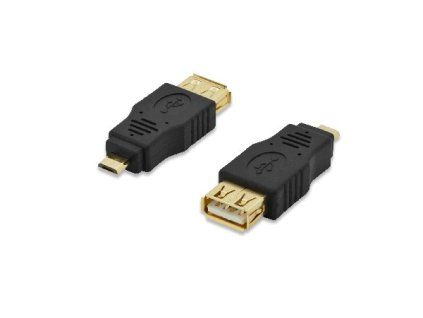Ednet USB adaptér, typ micro B - A M / F, USB 2.0, zlatý, bl
